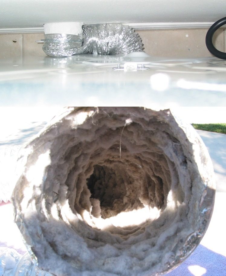 Dryer vent cleaning Clay AL - clogged lint inside dryer duct