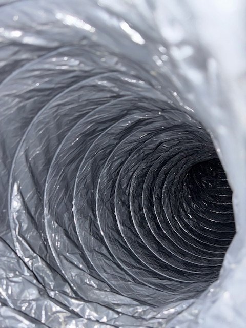Flex duct interior after cleaning, Adamsville, AL