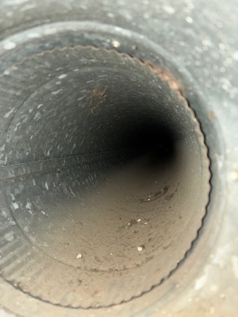 Round duct before cleaning, Valley Station, Birmingham metro